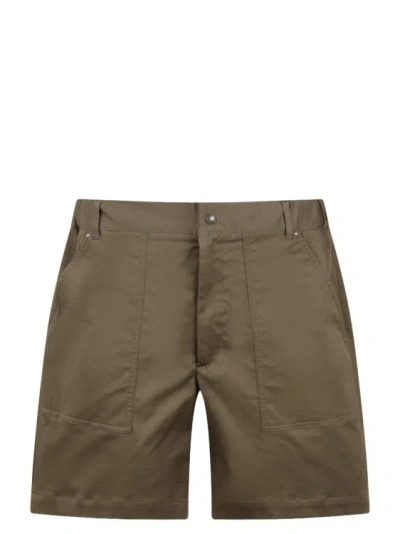 Shop Moncler Cotton Bermuda Shorts In Brown
