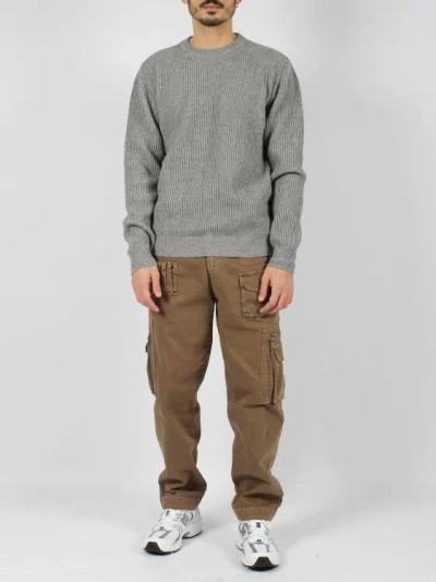 Shop Moreno Martinelli Ribbed Crewneck Sweater In Grey
