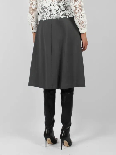 Shop P.a.r.o.s.h Belted Midi Skirt In Grey