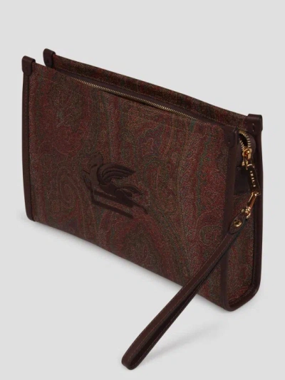 Shop Etro Medium  Essential Pouch Bag In Brown