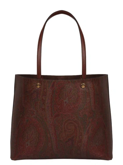 Shop Etro Large  Essential Bag In Brown