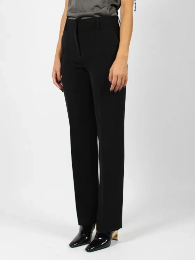 Shop Alberta Ferretti Wool Canvas Trouser In Black