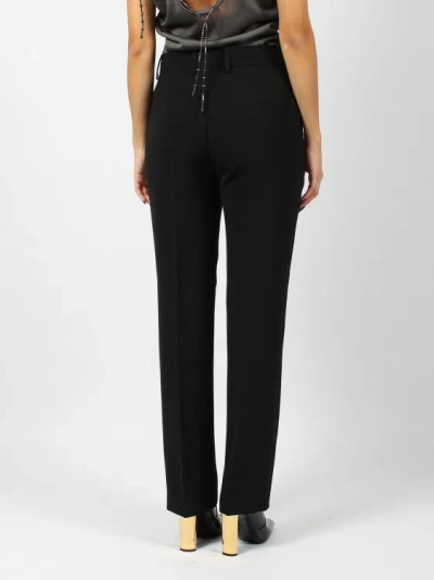 Alberta Ferretti Wool Canvas Trouser In Black