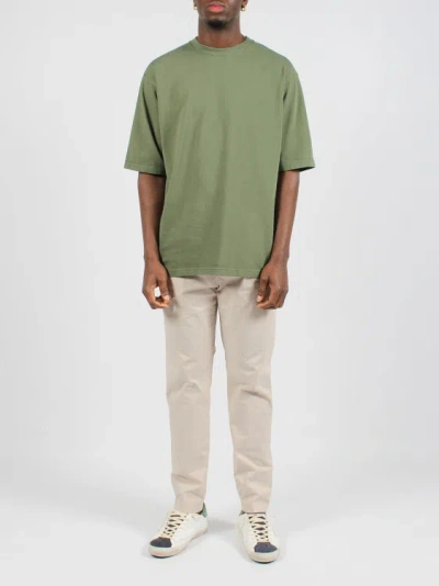 Shop White Sand Cotton Jersey T-shirt In Green