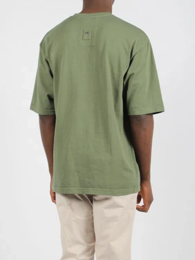 Shop White Sand Cotton Jersey T-shirt In Green