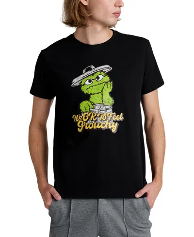 Shop Kenneth Cole X Sesame Street Men's Slim Fit Oscar The Grouch T-shirt In Black