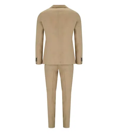 Shop Manuel Ritz Beige Single-breasted Suit