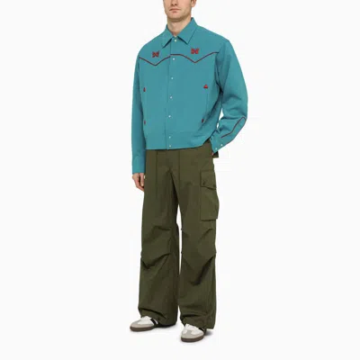 Needles Utilitarian Straight-leg Pants With Multiple Flap Pockets In Green