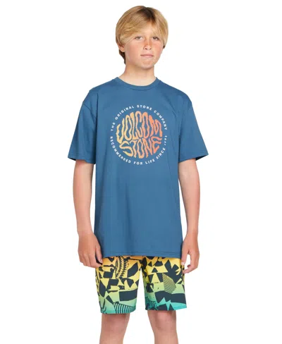 Shop Volcom Big Boys Twisted Up Graphic Cotton T-shirt In Dkb