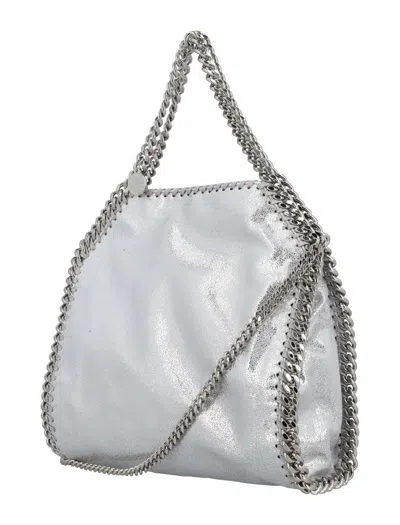 Shop Stella Mccartney Falabella Tiny Tote Bag In Silver