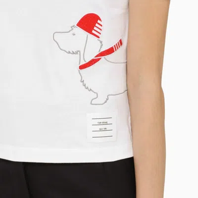 Shop Thom Browne T-shirt With Embroidery In White