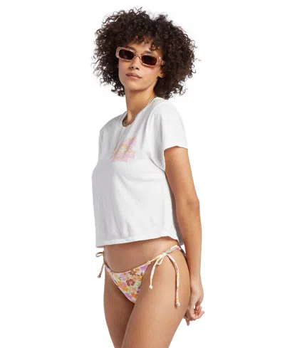 Shop Billabong Juniors' Dream All Day Graphic Cropped T-shirt In Salt Crystal