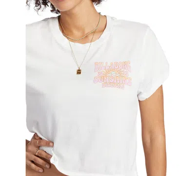 Shop Billabong Juniors' Dream All Day Graphic Cropped T-shirt In Salt Crystal