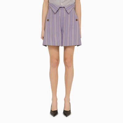 Shop Vivienne Westwood Short W Cj Lilac Striped In Purple