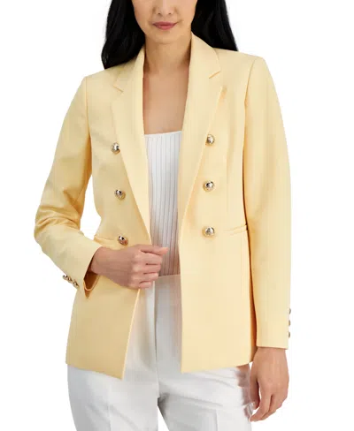 Shop Anne Klein Women's Faux Double-breasted Jacket In Golden Str