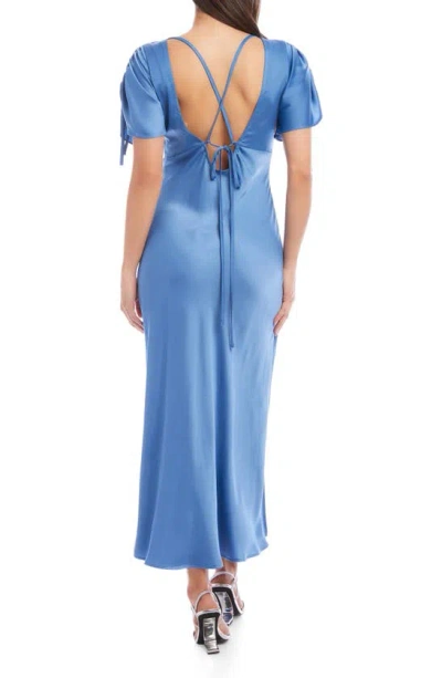 Shop Fifteen Twenty Victoria Strappy Back Satin Midi Dress In Slate