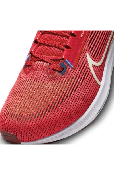 Shop Nike Air Zoom Pegasus 40 Running Shoe In Red/ Sea Glass/ Navy