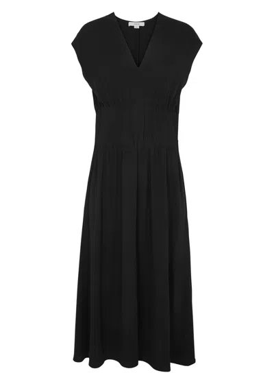 Shop Vince Cotton Midi Dress In Black