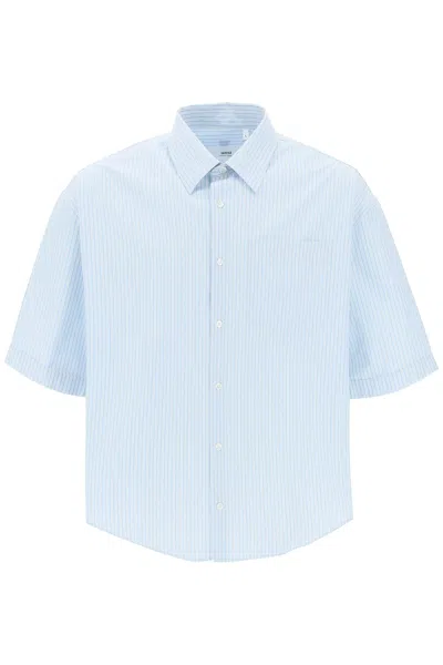 Shop Ami Alexandre Mattiussi Ami Paris Short-sleeved Striped Shirt In Mixed Colours