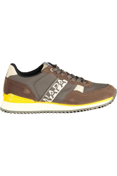 Shop Napapijri Brown Polyester Sneaker