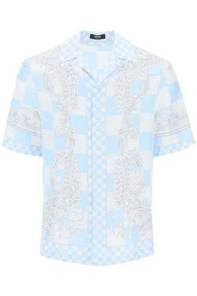 Shop Versace Printed Silk Bowling Shirt In Eight In Mixed Colours