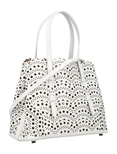 Shop Alaïa Mina 25 Bag In Optic White