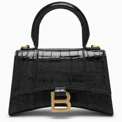 Shop Balenciaga Coco-print Hourglass Xs Bag In Black