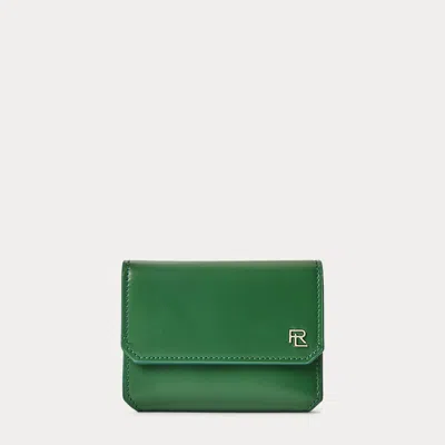 Shop Collection Rl Box Calfskin Small Vertical Wallet In Green