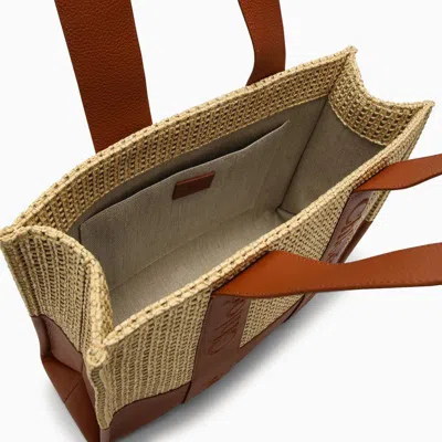 Shop Chloé Medium Caramel-coloured Woody Bag In Raffia-effect In Brown