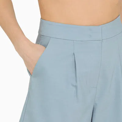 Shop Federica Tosi Cerulean Wool-blend Shorts In Blue