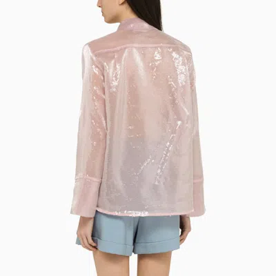 Shop Federica Tosi Light Shirt With Sequins In Pink