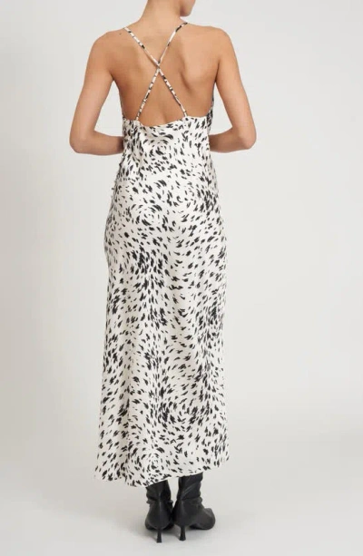 Shop Rebecca Minkoff Madison Cowl Neck Sleeveless Maxi Dress In Animal Swirl Print
