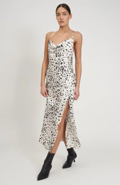 Shop Rebecca Minkoff Madison Cowl Neck Sleeveless Maxi Dress In Animal Swirl Print