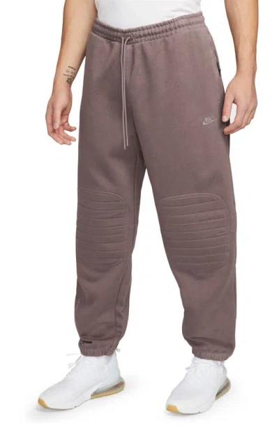 Shop Nike Solo Swoosh Fleece Sweatpants In Baroque Brown/ White