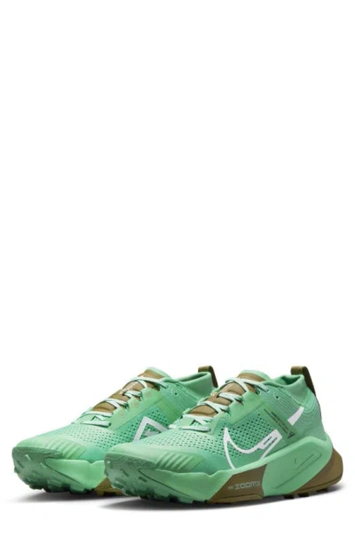 Shop Nike Zoomx Zegama Trail Running Shoe In Spring Green/ Olive Flak