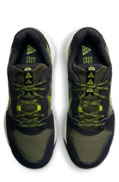 Shop Nike Acg Lowcate Hiking Sneaker In Cargo Khaki/ Moss/ Black