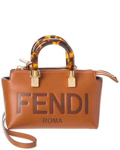 Shop Fendi By The Way Mini Leather Shoulder Bag In Brown