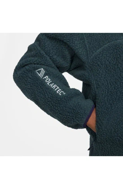 Shop Nike Acg Arctic Wolf Polartec® Fleece Jacket In Deep Jungle/ Purple Ink/ White