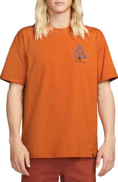 Shop Nike Acg Wildwood Oversize Graphic T-shirt In Campfire Orange