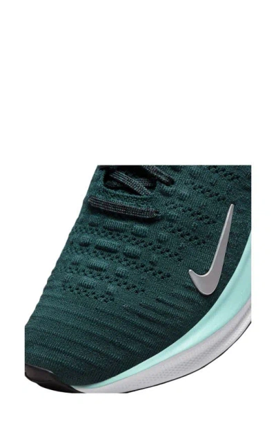 Nike Infinityrn 4 Running Shoe In Deep Jungle/ Silver/ Black