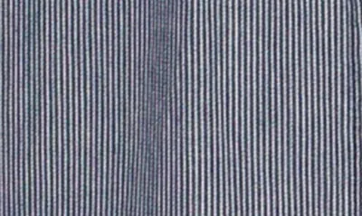 Shop Liverpool Los Angeles Microstripe Flap Pocket Overshirt In Navy Ivory Stripe