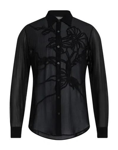 Shop Dries Van Noten Man Shirt Black Size 40 Viscose