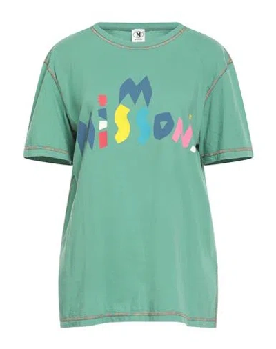 Shop M Missoni Woman T-shirt Green Size L Cotton