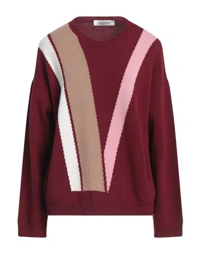 Shop Valentino Garavani Woman Sweater Burgundy Size Xl Cashmere In Red