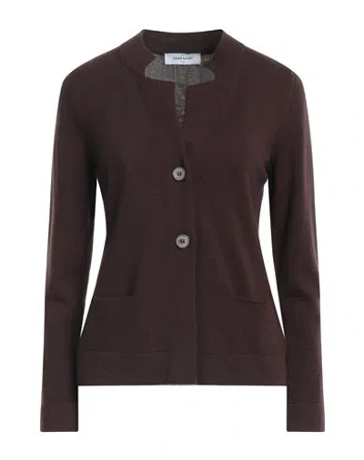 Shop Gran Sasso Woman Cardigan Dark Brown Size 6 Virgin Wool, Viscose, Cashmere
