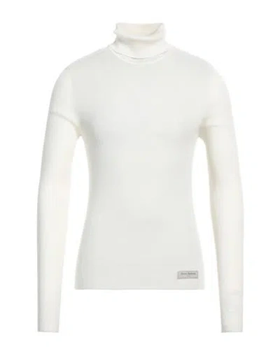 Shop Balmain Man Turtleneck Ivory Size M Merino Wool In White