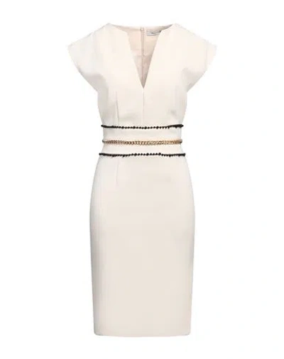 Shop Simona Corsellini Woman Mini Dress Ivory Size 10 Polyester, Elastane In White