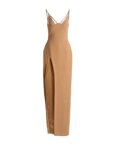Shop David Koma Woman Maxi Dress Beige Size 4 Acetate, Viscose, Elastane