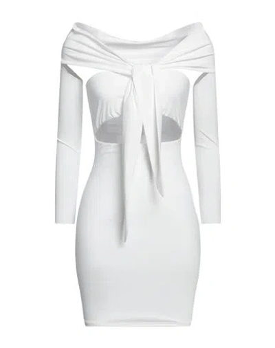 Shop Amazuìn Woman Mini Dress White Size Onesize Polyamide, Elastane