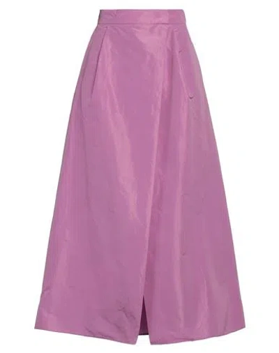 Shop Pinko Woman Maxi Skirt Mauve Size 2 Polyester In Purple